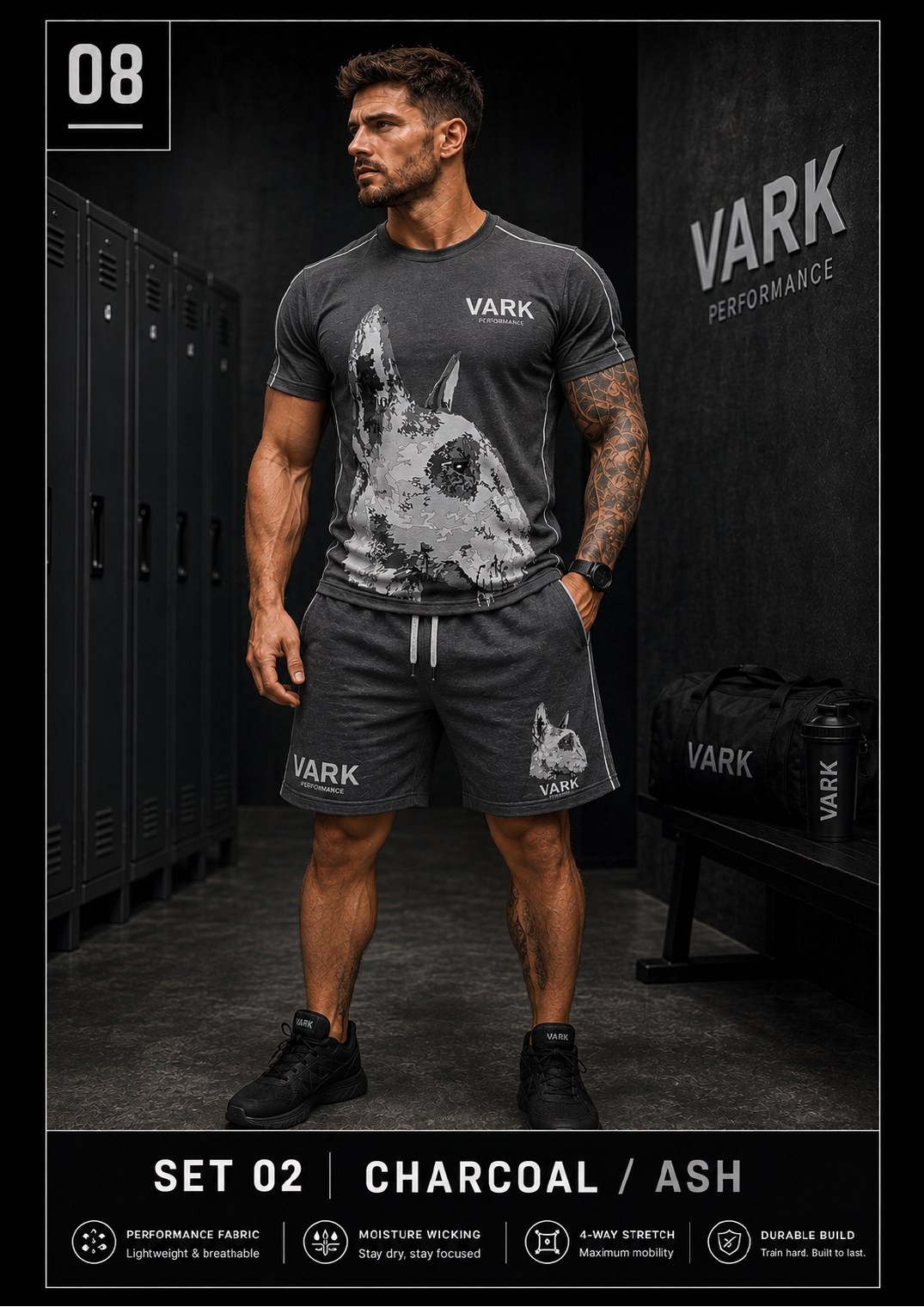VARK men's set 02, Charcoal / Ash