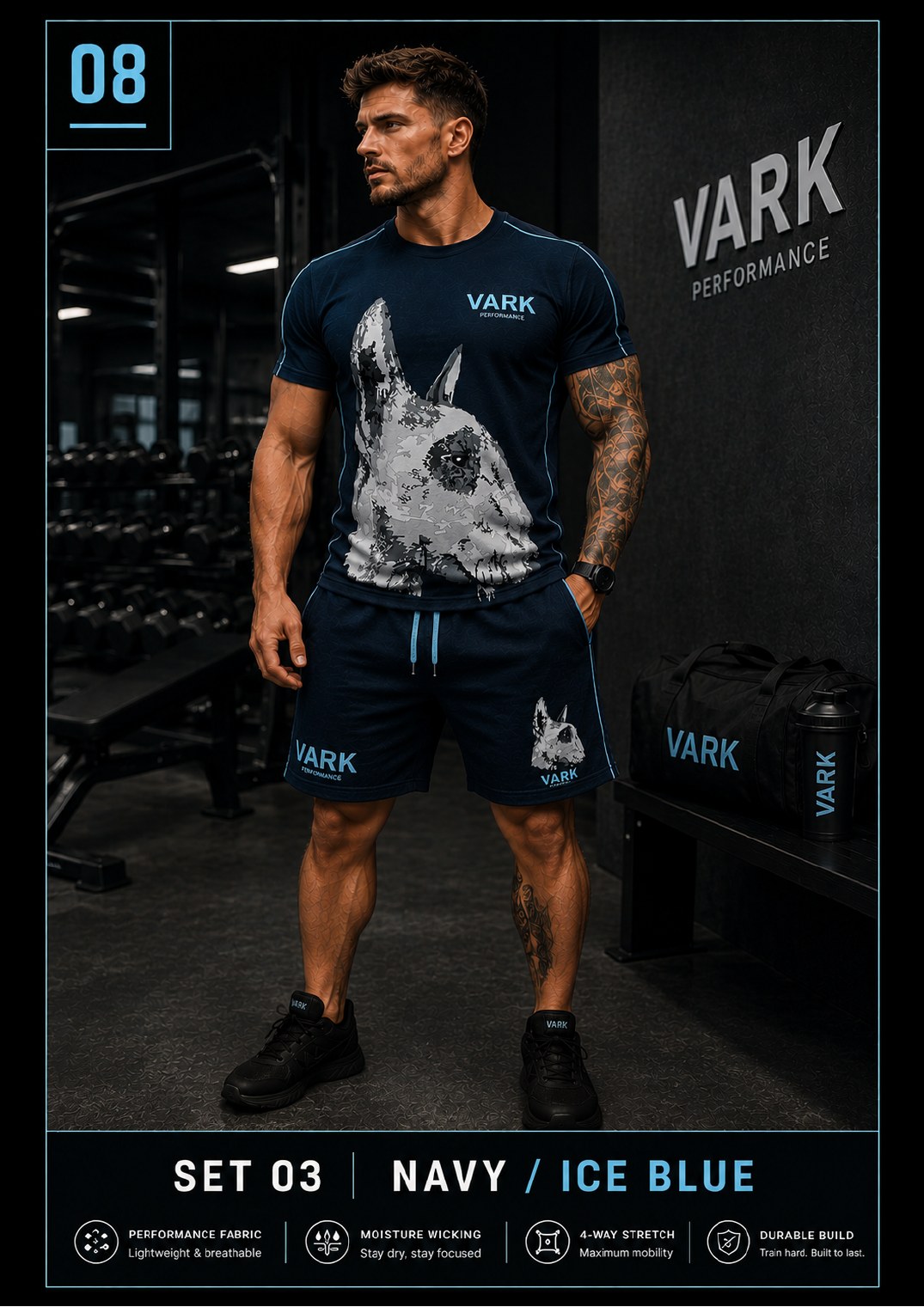 VARK men's set 03, Navy / Ice Blue