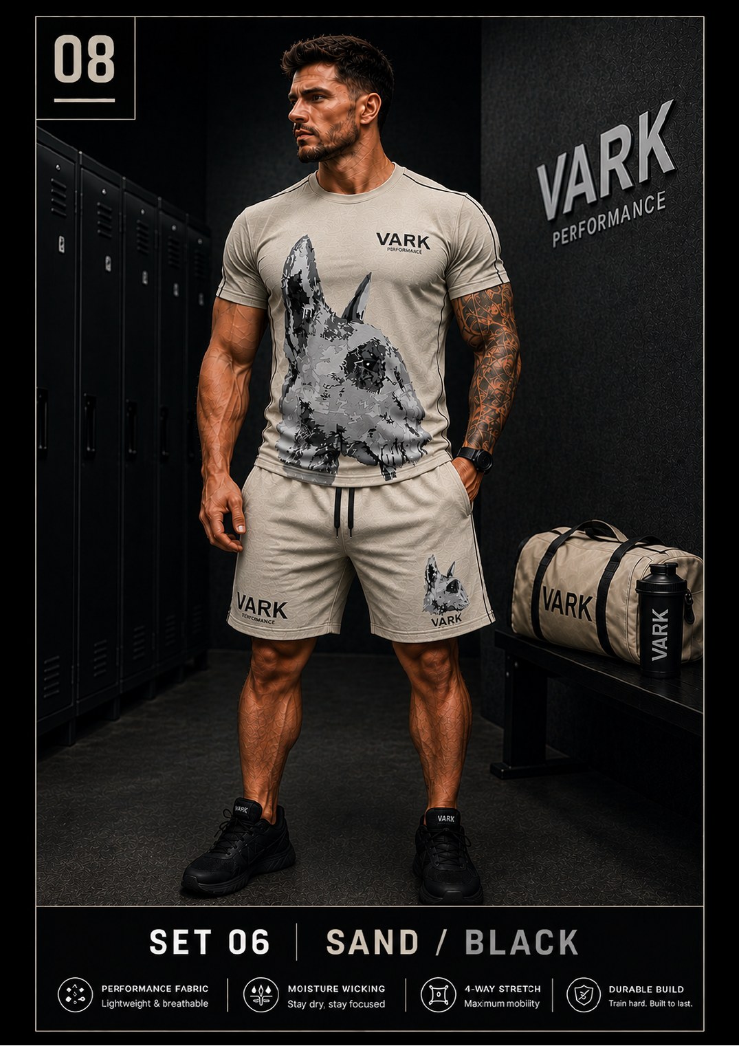 VARK men's set 06, Sand / Black