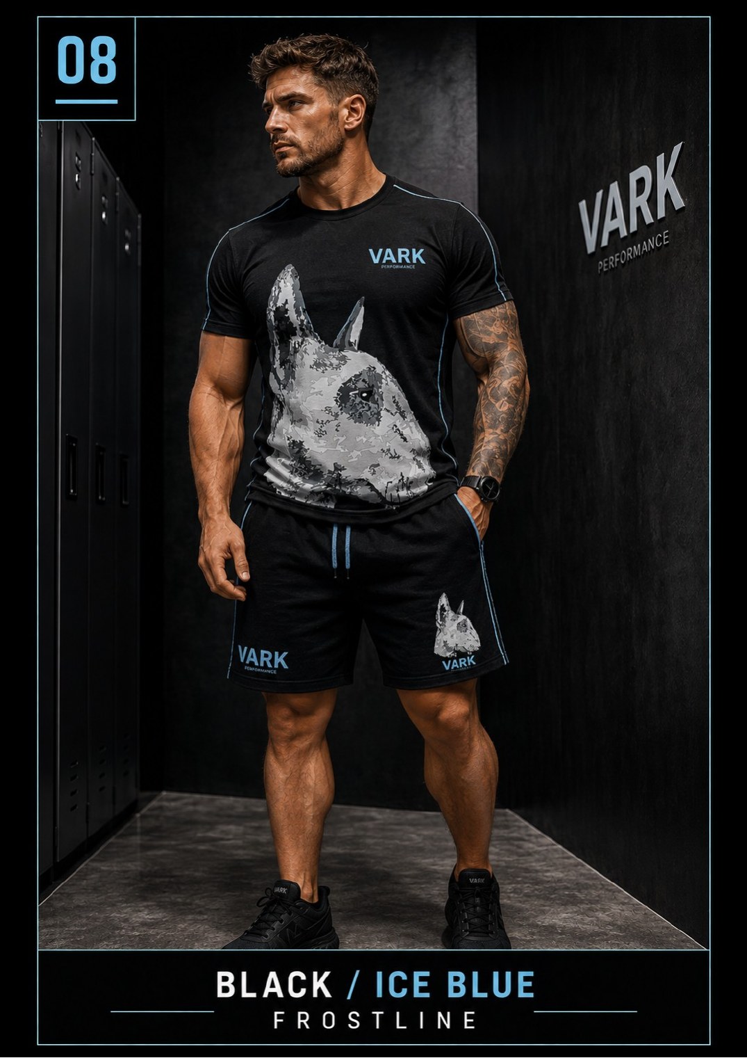 VARK men's set 08, Black / Ice Blue - Frostline