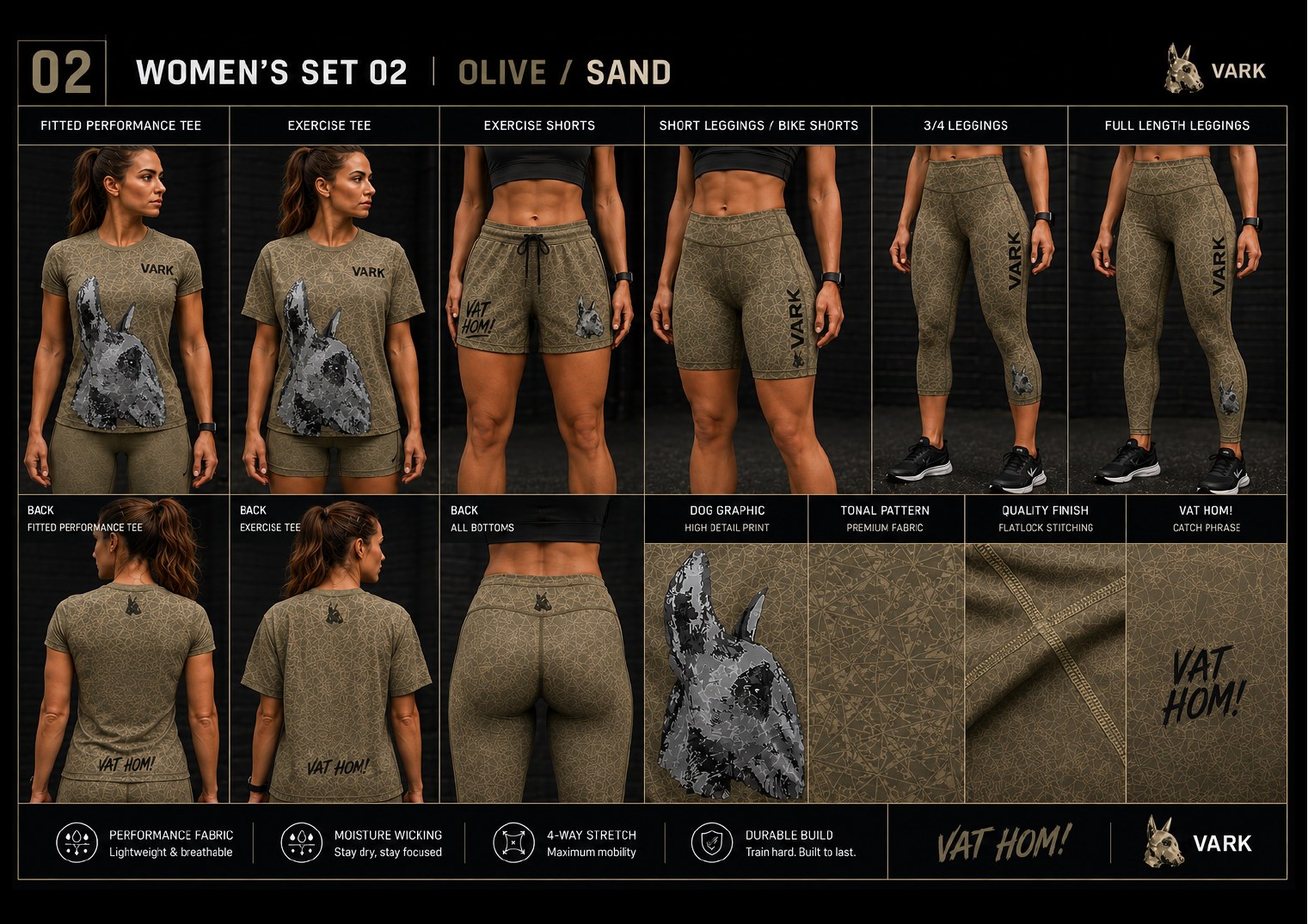VARK women's set 02, Olive / Sand