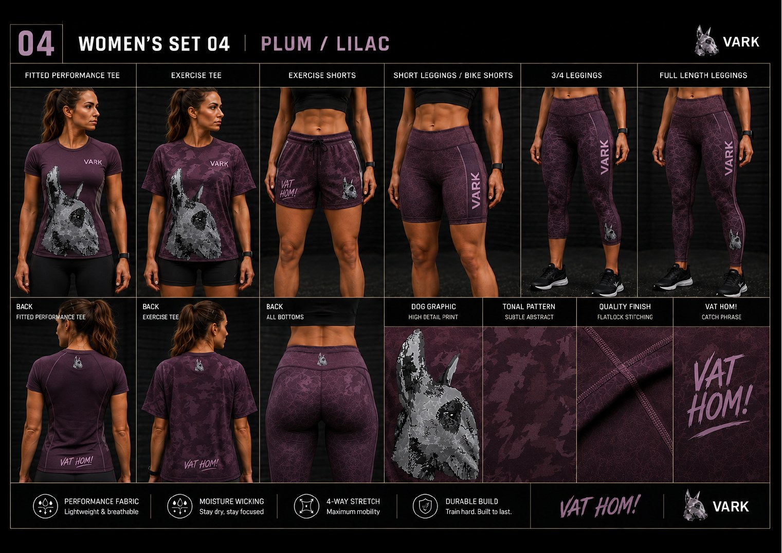 VARK women's set 04, Plum / Lilac